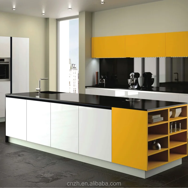 Georgia wholesale mini apartment kitchen cabinet high glossy kitchen pantry cupboard with modern design