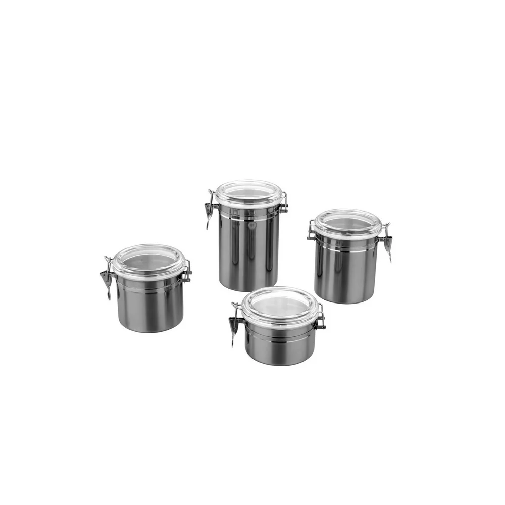 4inch sets stainless steel food storage seal container/jar/box/canister with clip lid