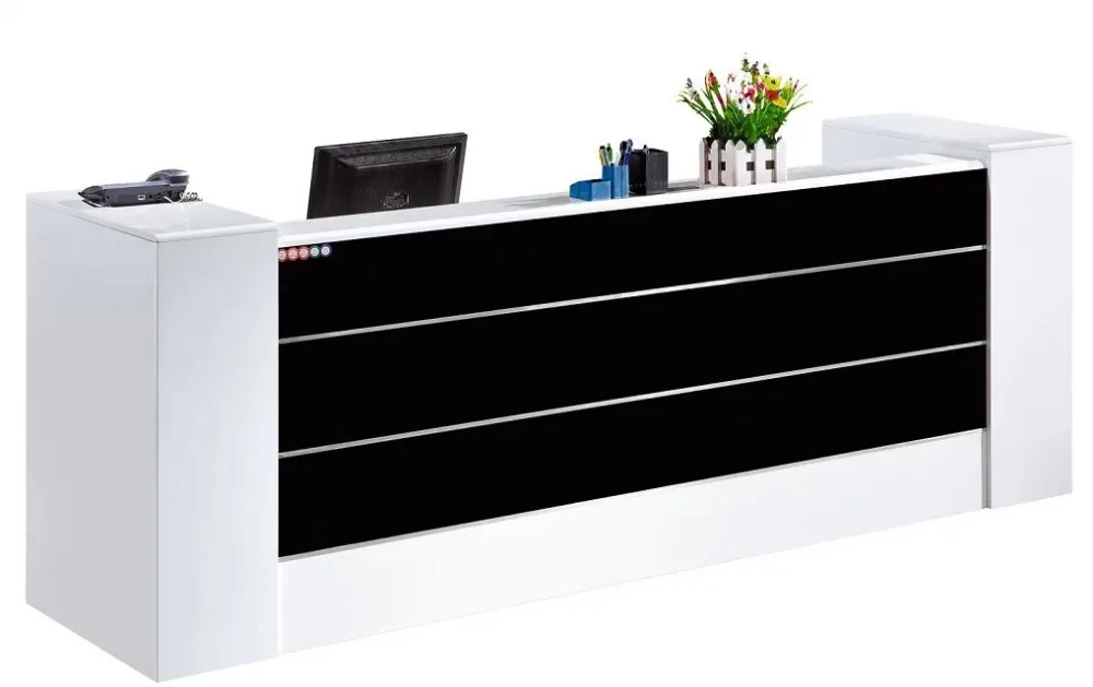 
New design 2 meters salon nails half round salon reception desk 