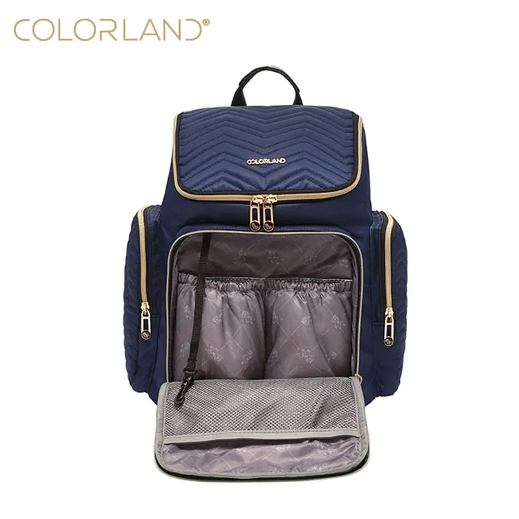 Colorland In Stock All in one rucksack backpack quilted baby diaper bag
