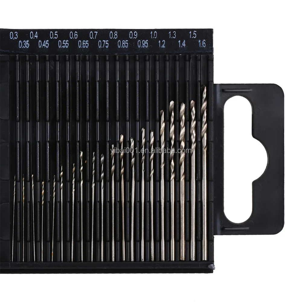 
20Pc Mini HSS Drill Twist High Speed Steel Small Set For Wood Drilling in Case 