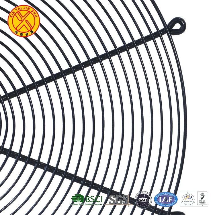 Высокое качество водонепроницаемый круглый черный хромированный охлаждающий вентилятор крышка проволочная сетка конденсаторный