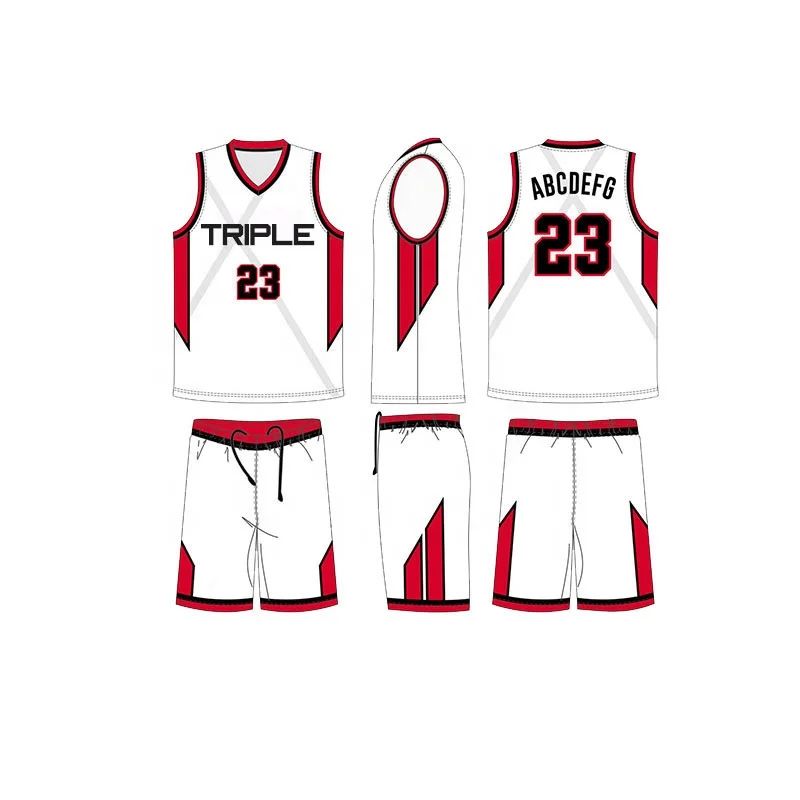 Latest Design Sublimated Printing Wholesale Basketball Jersey Customized Youth Reversible Basketball Uniforms
