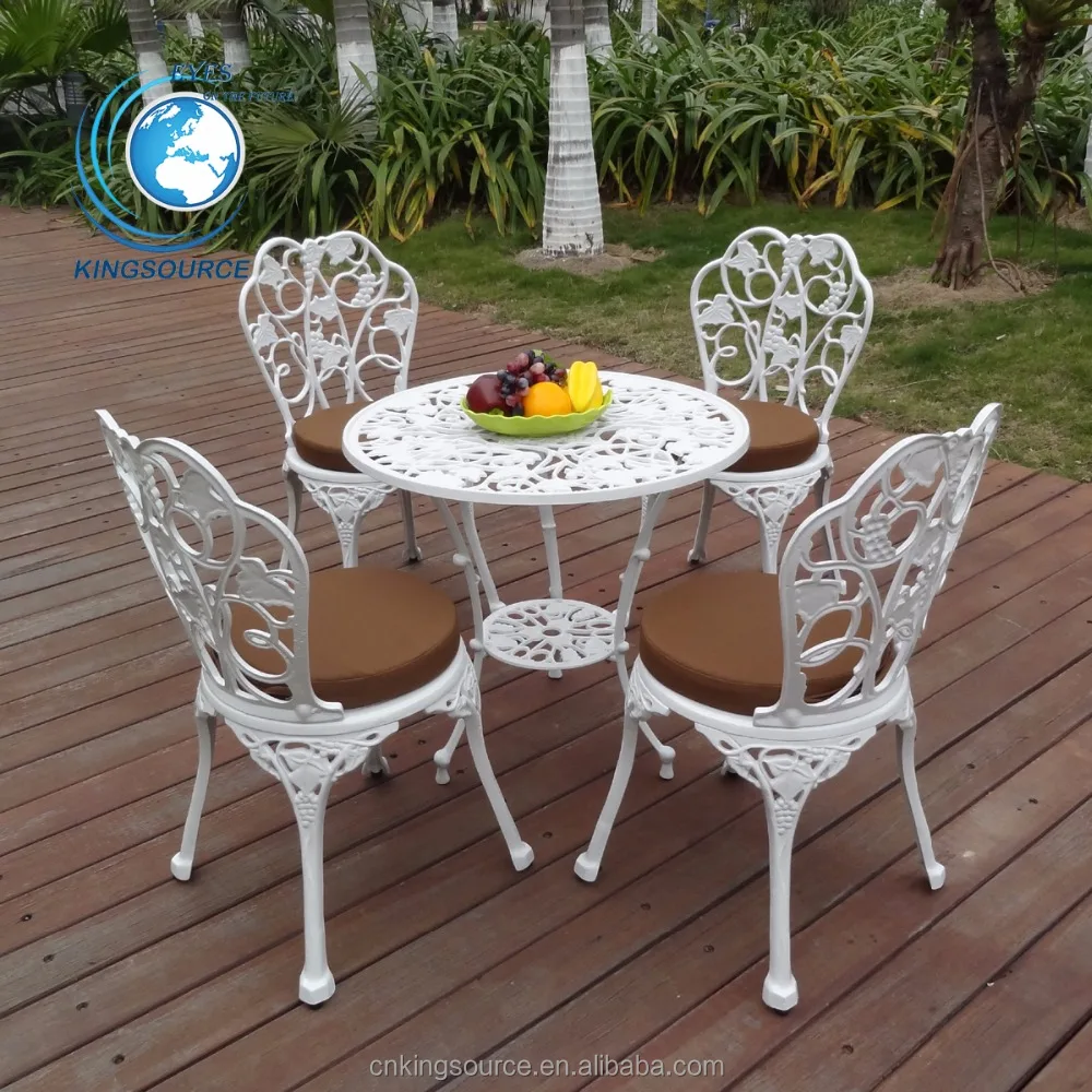 
2018 Fashion Durable Outdoor Garden White Patio Cast Iron Bistro Dining Set 