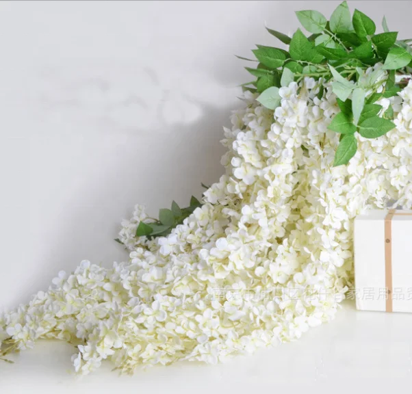 
Guangzhou supplier wholesale artificial silk wisteria flower for interior decorating 