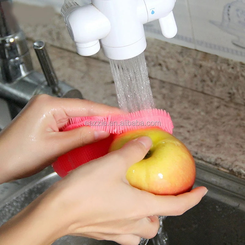 Flexible Reusable Durable Silicone Dish Washing Sponge Scrubber