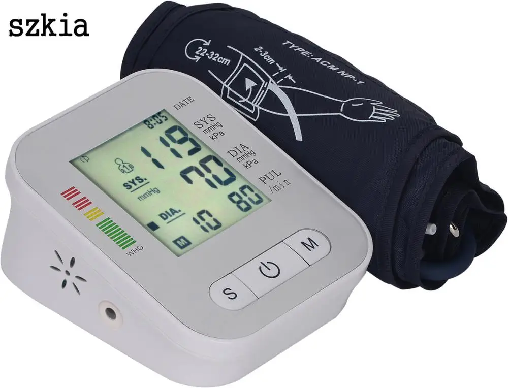 
wholesale szkia 2020 electric digital blood pressure monitor meter arm type tensiometer digital aneroid sphygmomanometer 