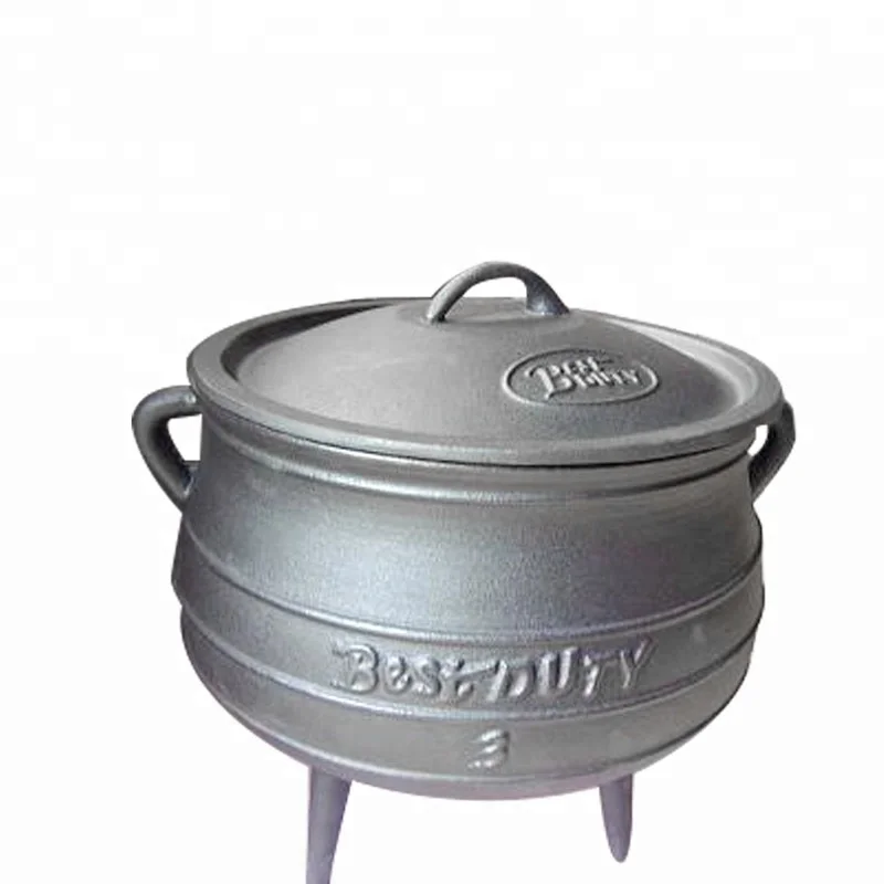 Best-Duty Cast Iron Potjie pot with three legs