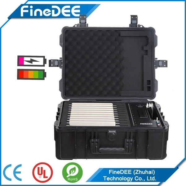 
F1-10B Chromebook Laptop Multi Device Charging Station Cabinet-Lithium Battery-Tablet Charging Cart 