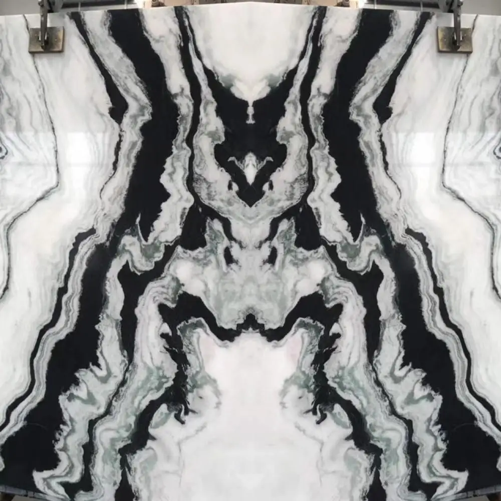 wholesale natural polished exotic sichuan panda white marble big slabs for stone boarder