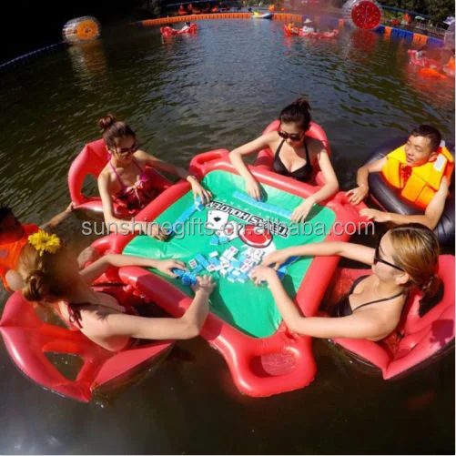 
NEW 4 Person Pool Bar Island Float Inflatable Raft Water Party with Drink Holder  (60584460764)
