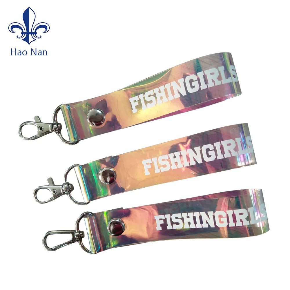 Trendy christmas gift Holographic Material PVC Full Color Print Keychain lanyards /keychain cell phone lanyard/ dubai handicraft