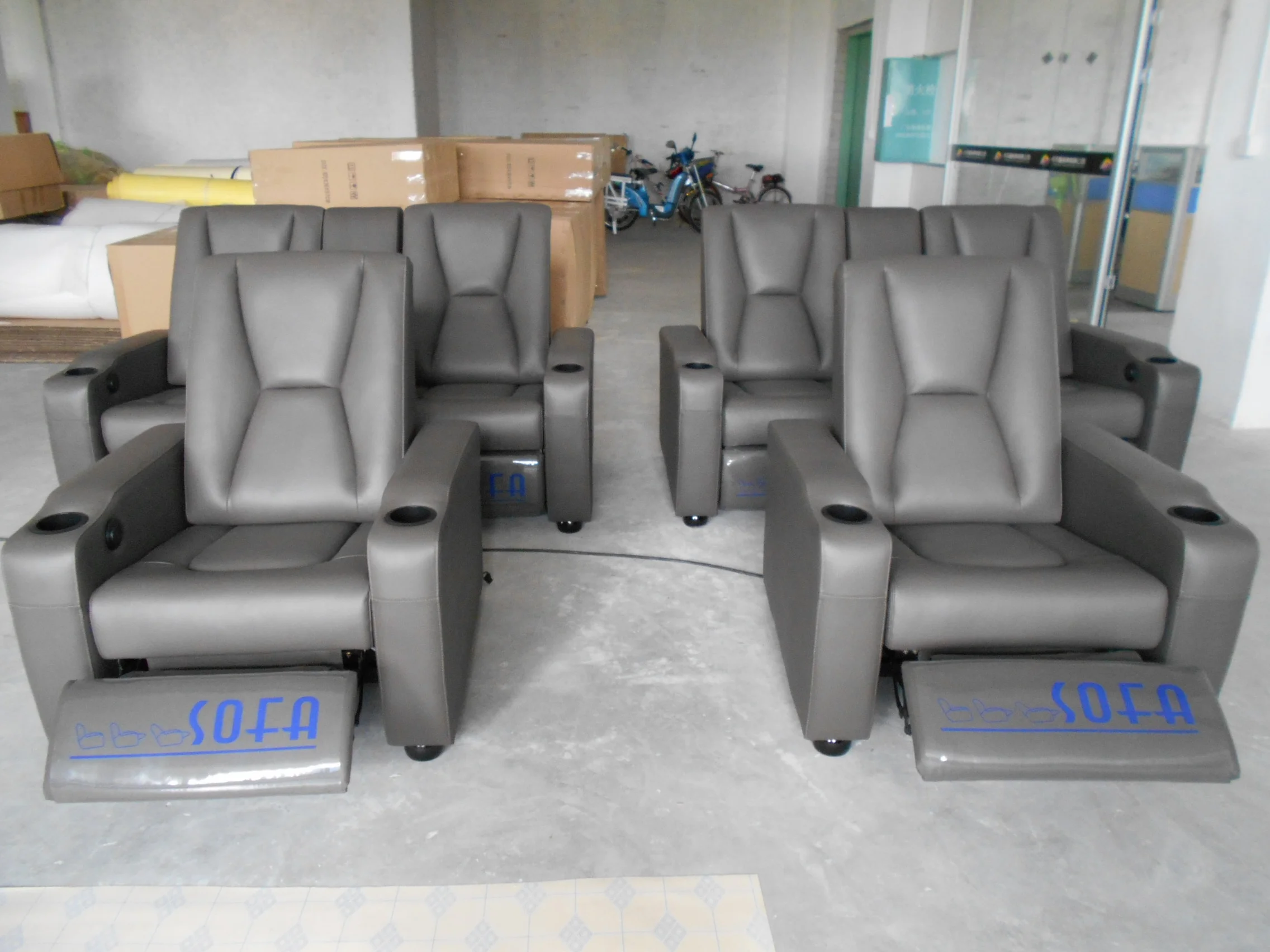 
Modern Germany living room cinema sofa genuine leather recliner sofa LS-805 