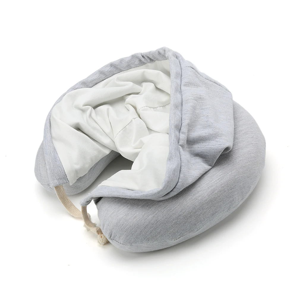 Excellent Travel Accessories Sleeping Travel Camping Airplane Hood Memory Foam Neck Hoody Pillow With Hood