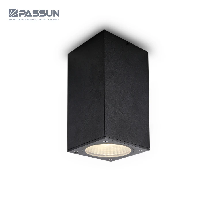 Outdoor cylinder black aluminium housing IP65 IP54 IP44 9W 12w ceiling surface mounted led cob downlight