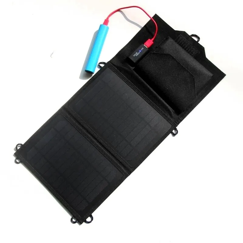 Foldable Solar Panel Charger For iphone Mobile Power Bank Solar Battery Charger 8W Monocrystalline Silicon solar led panel light