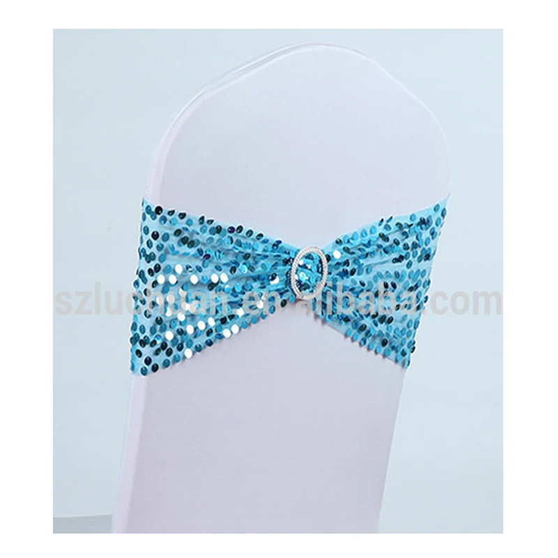 Чехол на стул с поясом и блестками