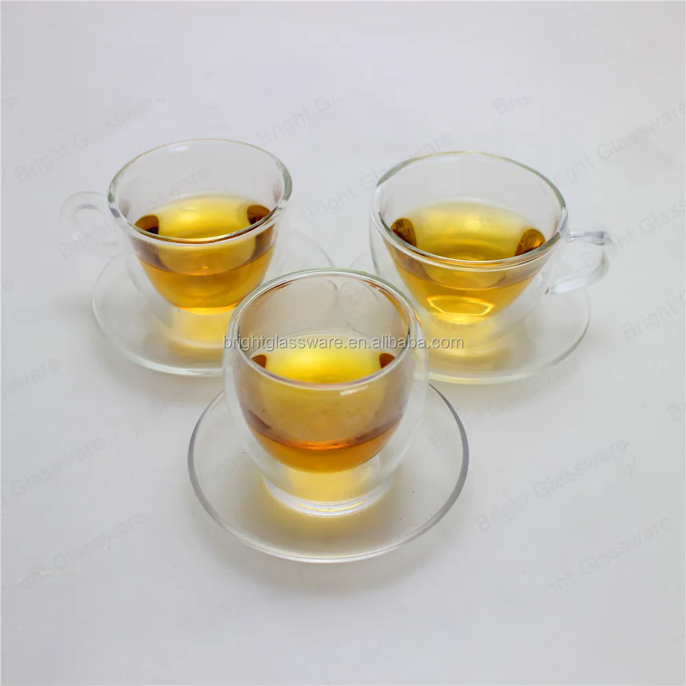 Small Double Wall Glass Espresso Cup, Glass Coffee Cup, Tea Set Glass