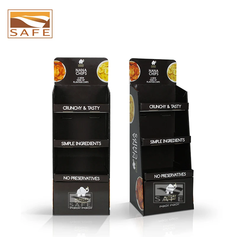 
Portable pop Cardboard Shelf food retail Store Advertising paper Floor pos Display Stand/rack for supermarket 