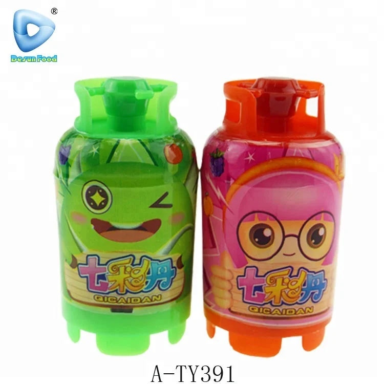 Hot selling plastic gas bottle toy with sweets candy