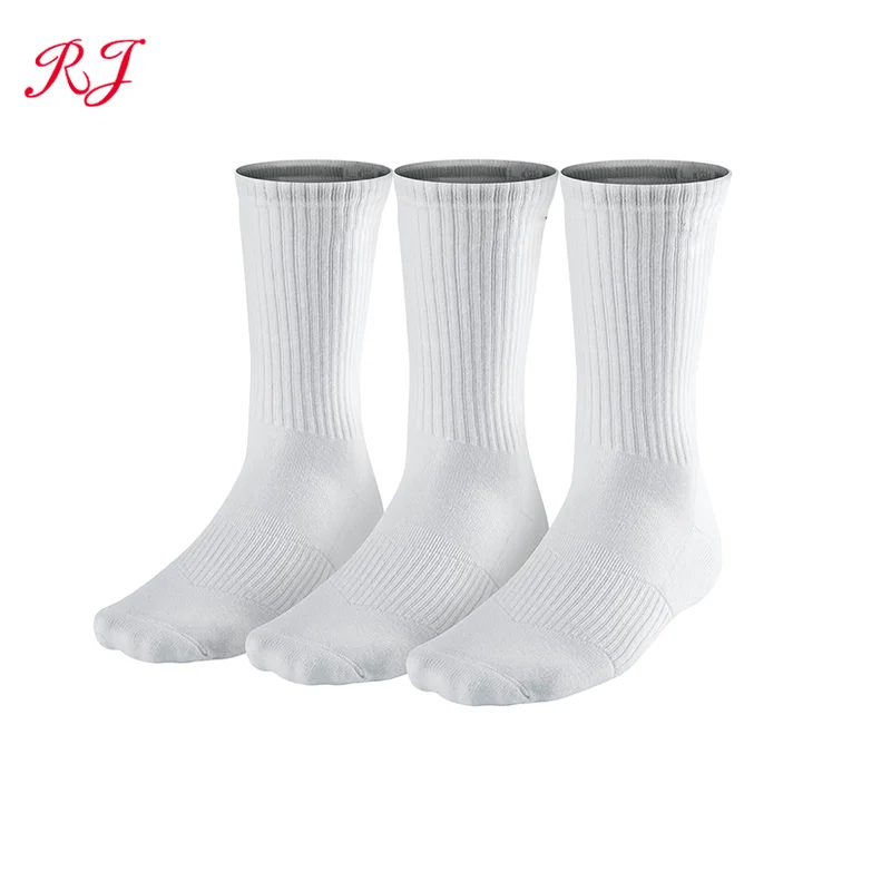 RJ-I-0115 sports socks white 100% cotton us athletic white socks