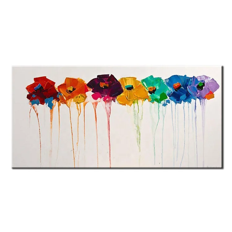Wall Hang Arts Flower Handmade Canvas Abstract Art Oil Painting Themes