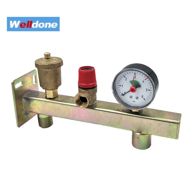 High quality  best price Safety Group Bar Boiler Heater Valve Vent Manometer 3 Bar
