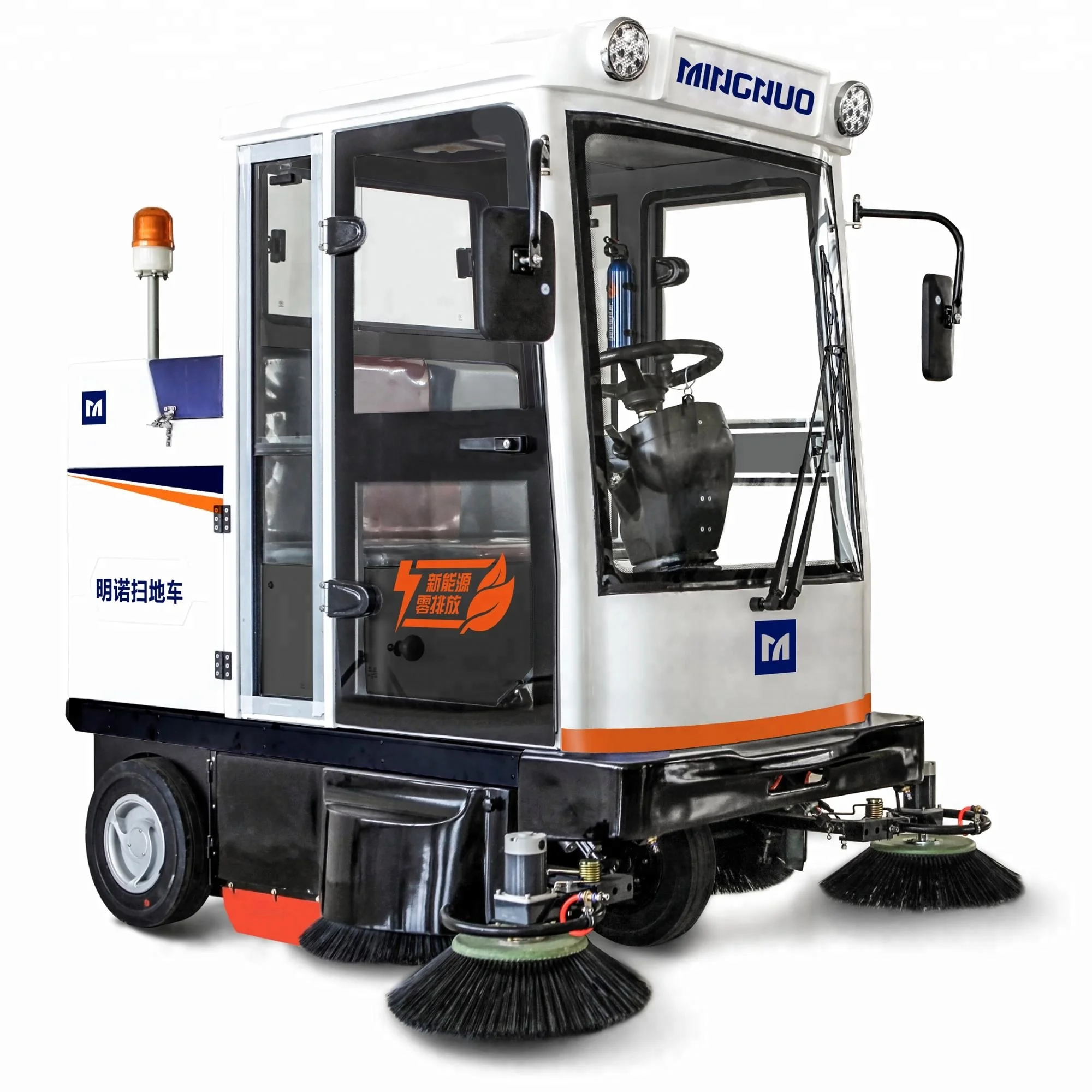 heavy dust cleaning all closed type with air condition 48V lead acid batteries multi function electric sweeper