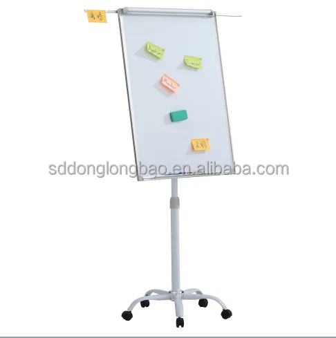 
100x70cm magnetic whiteboard flip chart aluminum frame drawing white board clip paper with stand for office supplier BW-VA 
