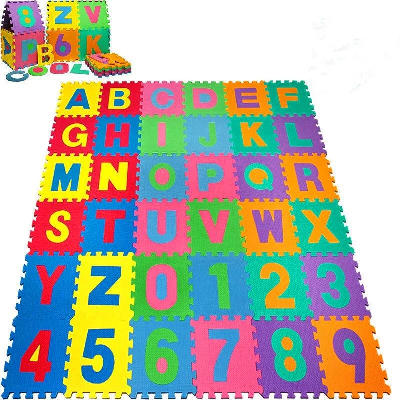 2019 Soft Foam Alphabet Baby EVA Puzzle Mat - 26 Letter and 10 numbers Set
