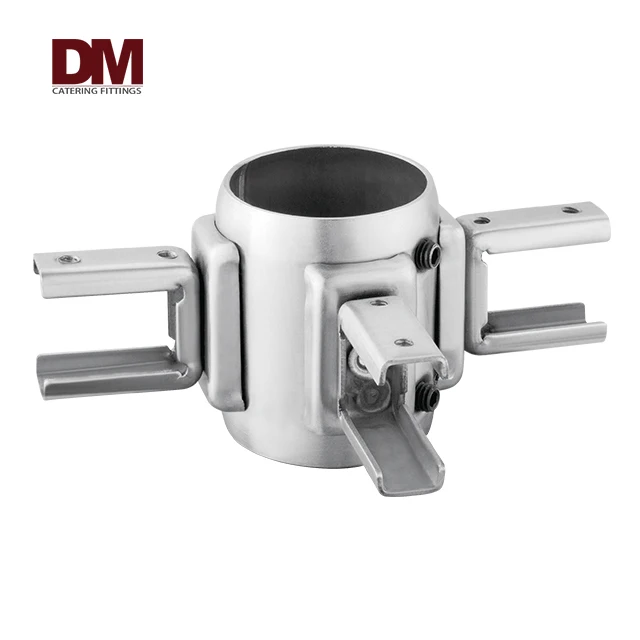 4 way cross pipe fitting for O.D 38mm / 41mm Square Tubin