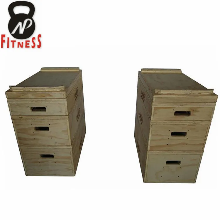Gym Equipment Wooden Weightlifting Jerk Box Block