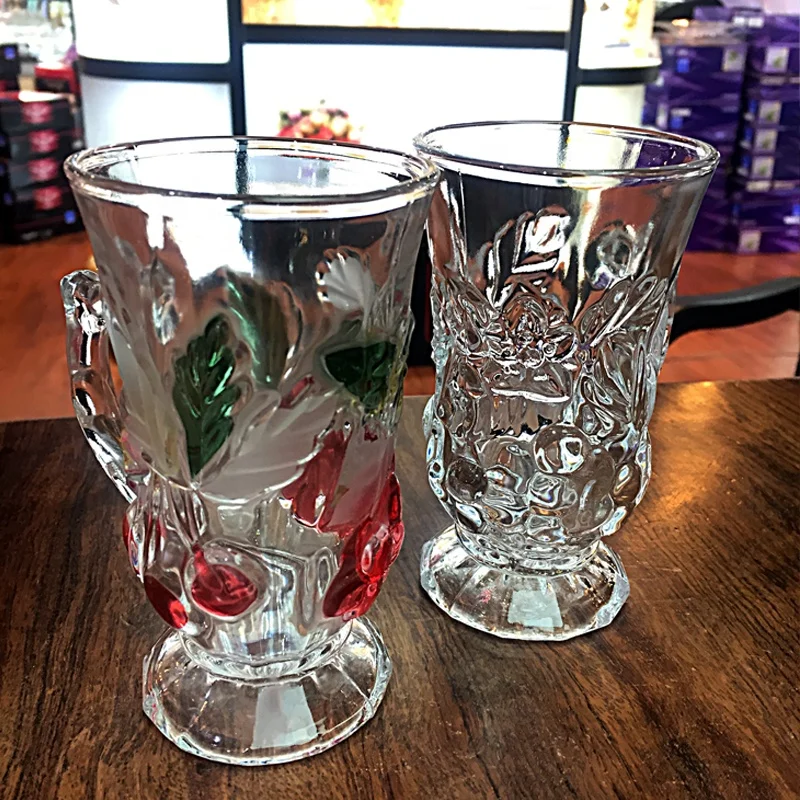 Hot sale beautiful  color tea cup with handle for tea milk coffee glass cup