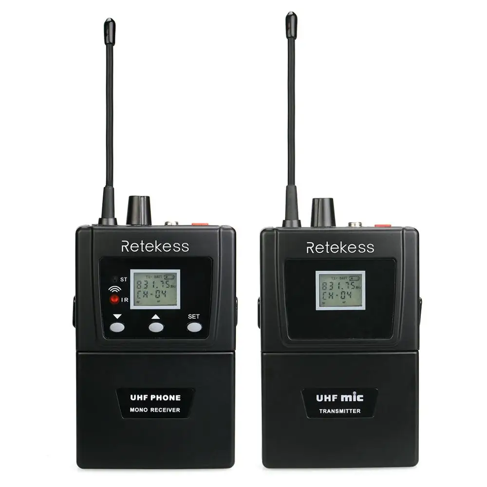 Retekess RF Wireless Simultaneous Interpretation Conference System Bodypack Waist-mounted Audio for Meeting Business Celebration