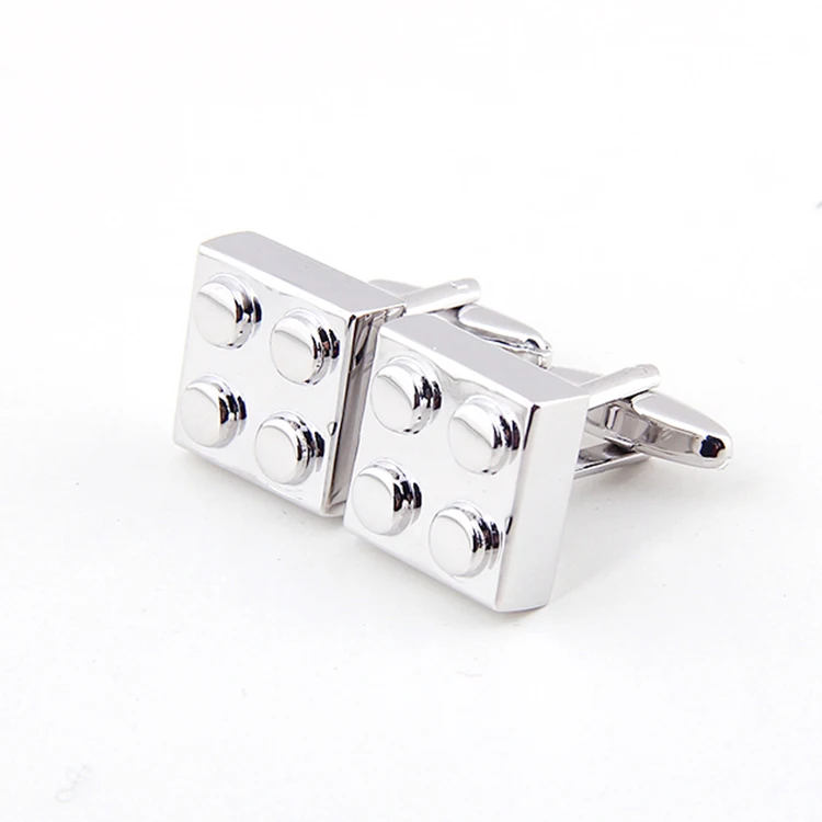 Color Choose Custom Kinds Of Colors Logo Building Blocks Cufflink for men