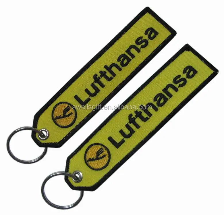 Double-sided woven keyholder/key ring