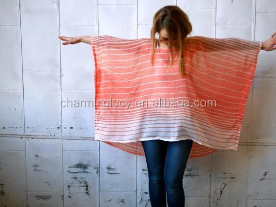 
Beach Kaftan Cotton strip beach coverups 