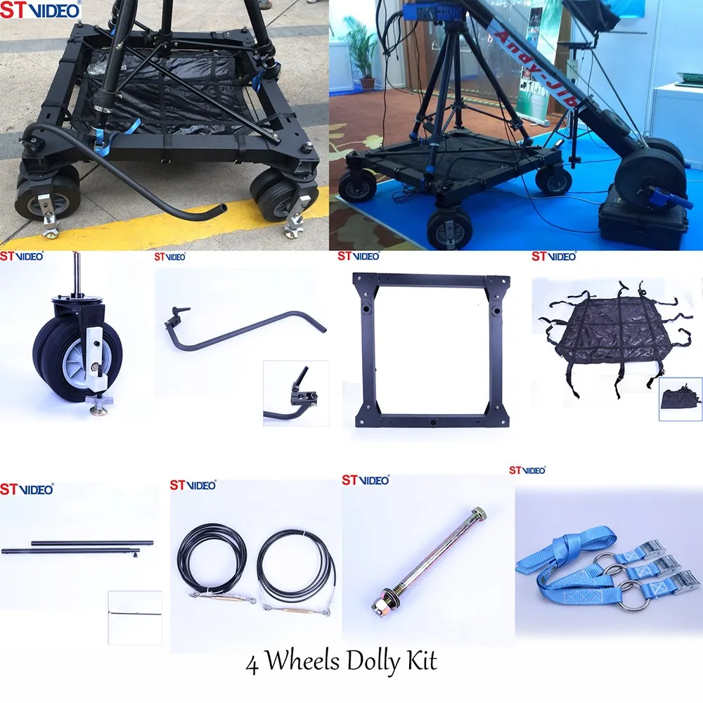 Discount Jimmy Jib Accessory 4 Wheels Dolly Kit Professional Moving Video Shooting Whole Set of All 1 Set Andy-jib / Jimmy Jib