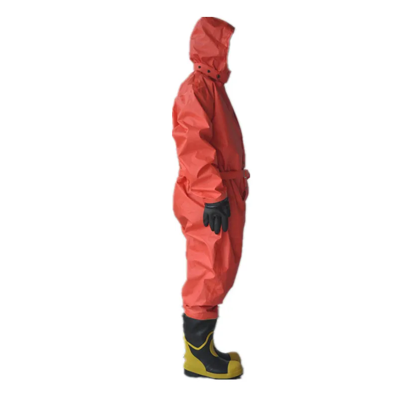 chemical protective suit hazmat clothes half closed PVC supported