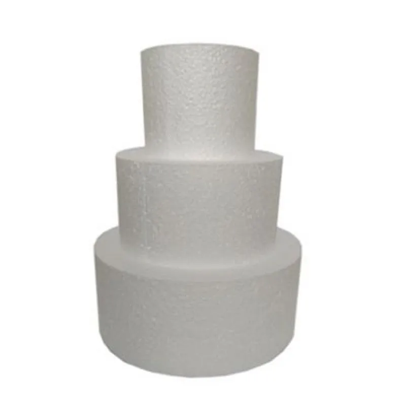 Waterproof Dummy Round Cakes 3 Layer Styrofoam Cake False Polystyrene Icing Sugarcraft Edge Block Polystyrene Cake Box
