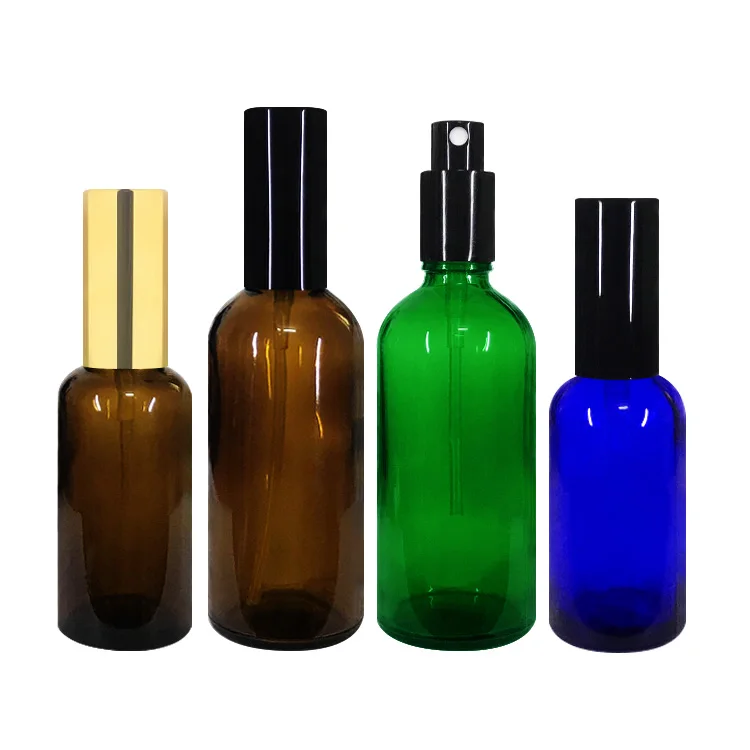 
Amber cobalt blue green glass bottle essential oil lotion mist spray bottles 5ml 10ml 15ml 20ml 30ml 50ml 100ml 