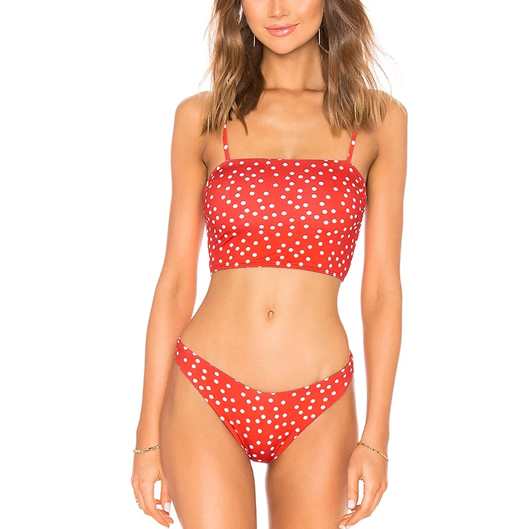 Fast Delivery Custom Printed xxx photos Hot Sexy Girls Teen Red Bikini Swimwear 2019