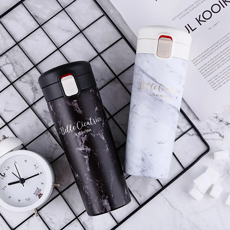 Stainless Steel Double Wall Mrable Pattern Coffee thermos