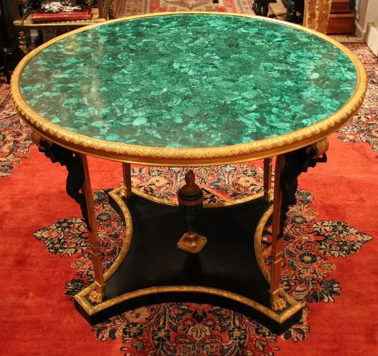 Natural Green Malachite Price Dining Round Table Top