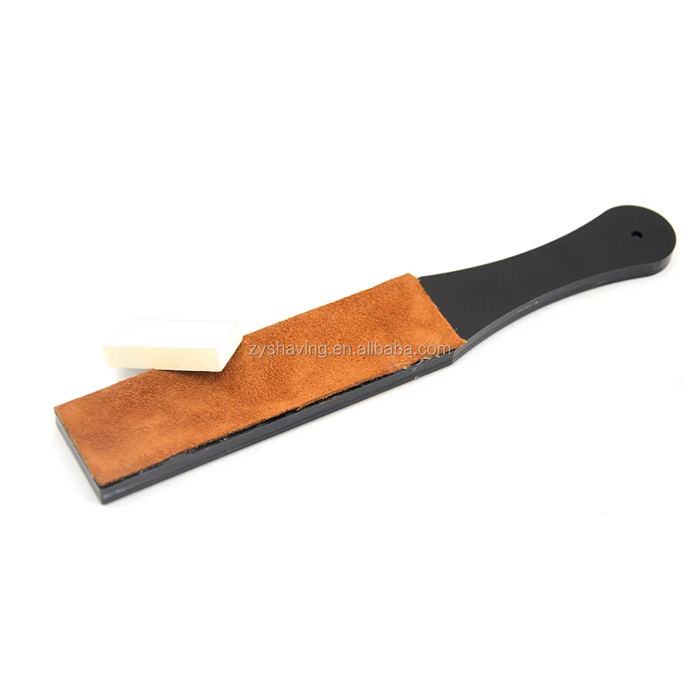 ZY 2 Side Straight Razor Acrylic Leather Sharpening Strop With Polishing Paste