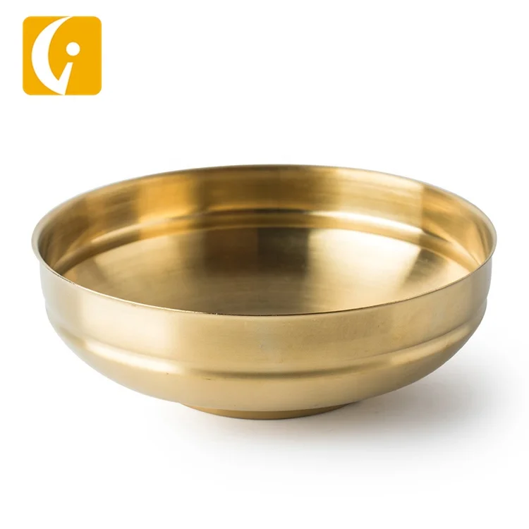 korean stainless steel golden mixing bowl  for rice or noodle and soup bowl