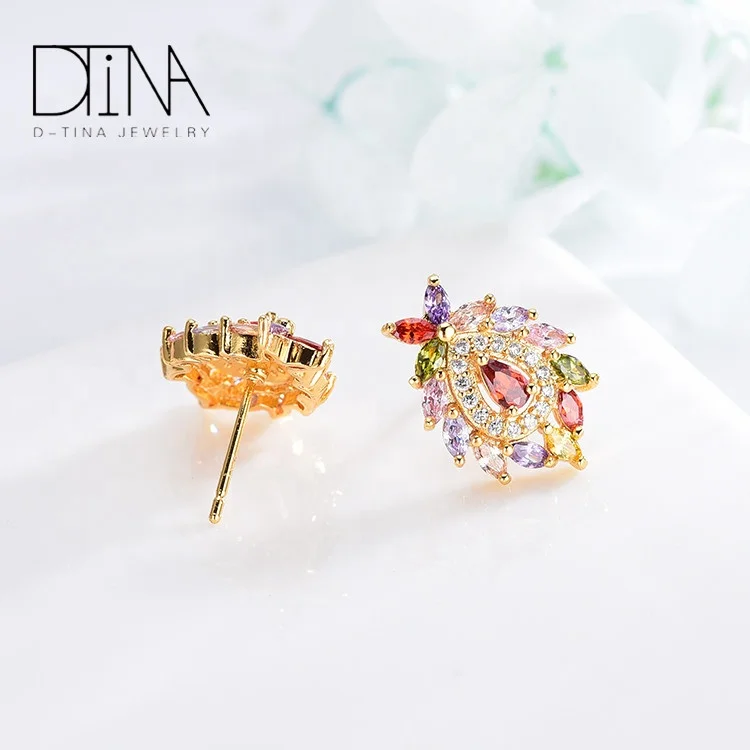 
DTINA Luxury Droplet Necklace Earrings Jewelry Set Girls Party Jewelry 
