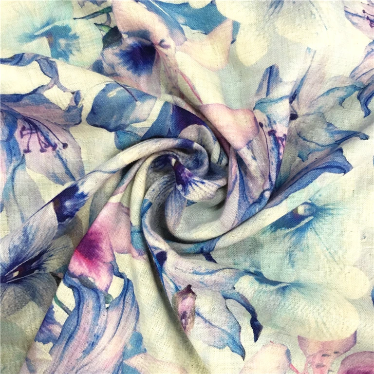 Low MOQ factory direct high quality digital printed cotton lilan fabric