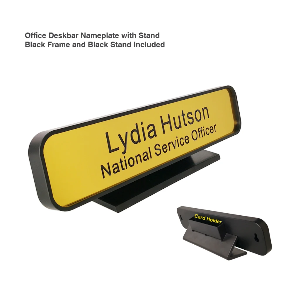 ABS plastic L shape aluminum custom nameplate sign holder frame