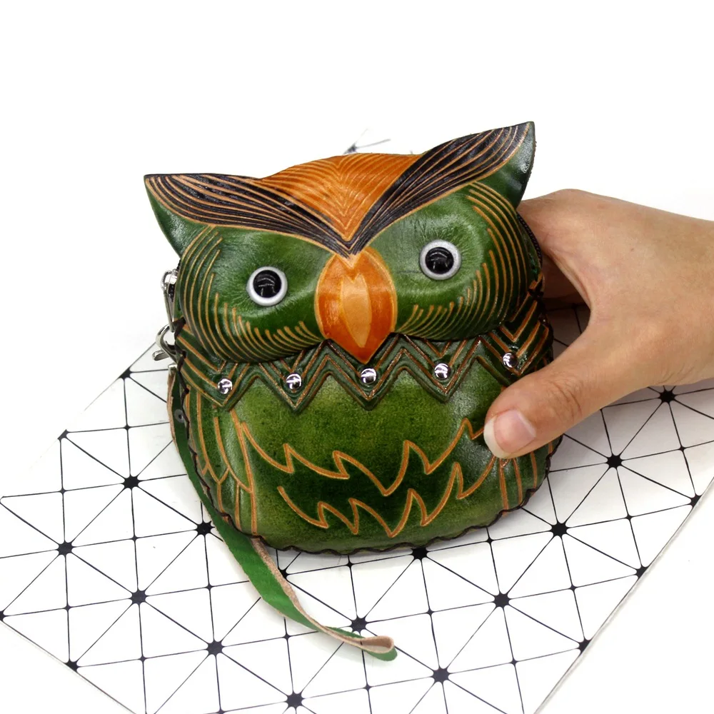 OWL  shape Special design beautiful leather coin wallet pocket coin purse